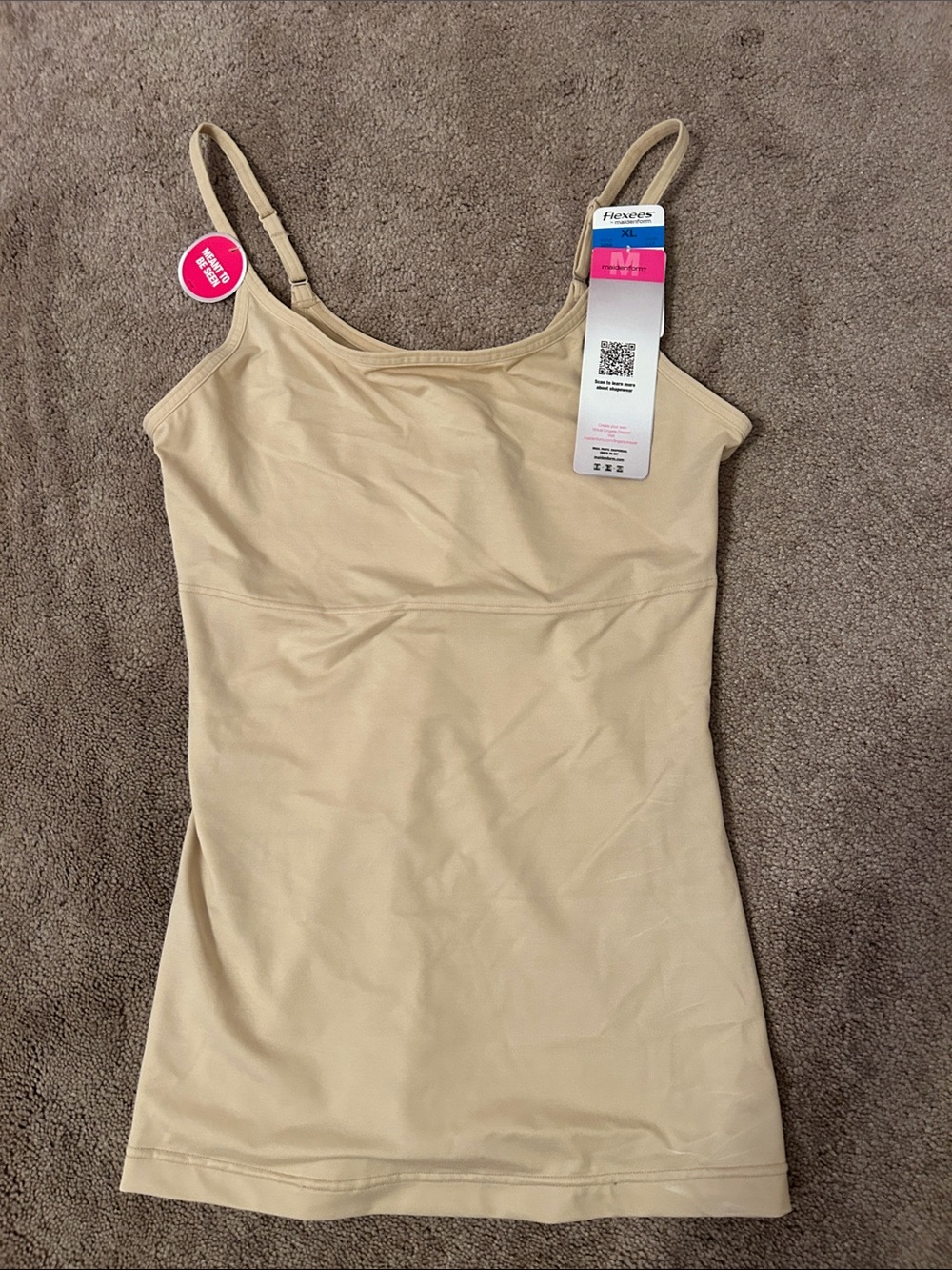Flexees Nude Shaping Cami Tank with Adjustable Straps